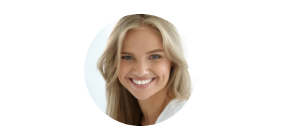 Blonde woman smiling