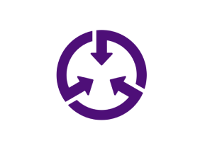 A purple logo of a circle with 3 arrows pointing inwards.