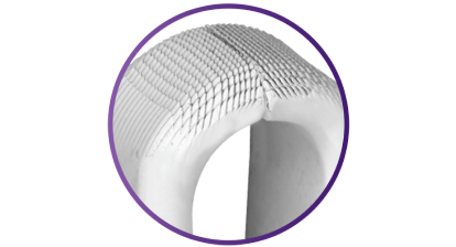 Close up of the FINESSE SHARKIN ILM Forceps grasping edge.