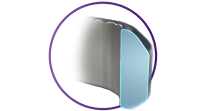 Close up of the SHARKSKIN ILM forceps touching ILM tissue.