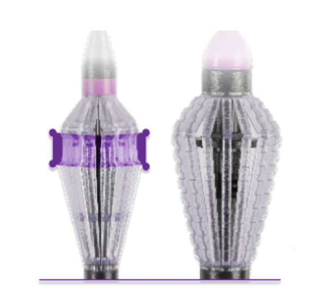 Close up of two FINESSE REFLEX handles, one of the handles has a positioning groove